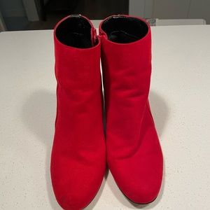 INC , red boots, size 7